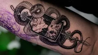 BLACK AND GREY SNAKE TATTOO (HA LONG BAY INSPIRED) | TIMELAPSE