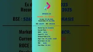 Mphasis Ltd latest news | Ex-Date: 09 JUL 2025 | #stockmarket #shots #dividend #nseipo