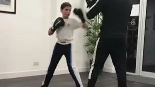 Jab, Cross, Hook And Round Kick.