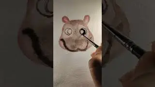 cute hippo🦛 painting for beginners #art #ytshorts
