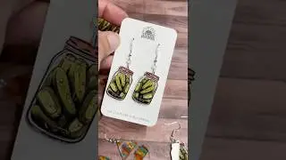 Adorable Pickle Jar Acrylic Earrings | DIY Laser Cut Jewelry!