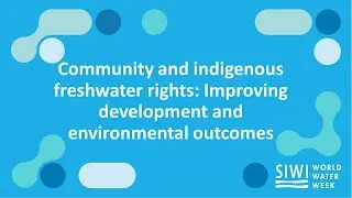 Community and indigenous freshwater rights: Improving development and environmental outcomes