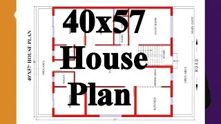 4 बेडरूम वाला घर का नक्शा l 4bhk house plan l 40x57 house plan l Ghar ka naksha 
