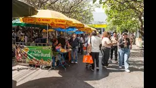 [4K] Explore the bustling amulets streets market on Tha Phra Chan in Bangkok