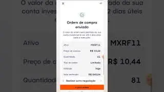 MXRF11 COMPRANDO COTAS NA PR&Aacute;TICA #dinheiro #rendaextra #fiis #rendapassiva #rico
