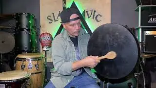 Тремоло, игра одной рукой на шаманском бубне, Shamanic drum tremolo