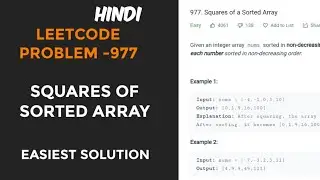 leetcode squares of a sorted array solution | hindi
