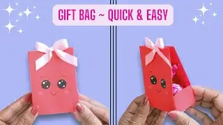 How to make a Cute Paper Gift Bag | Quick & Easy Treat Bag | Paper Bag Tutorial | DIY Gift Idea