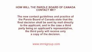 How will the Parole Board of Canada contact me?
