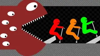 Survival Stickman Pogostick Race: Run From Monster Worm 2