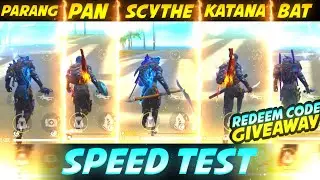 Free Fire Melee Weapons Speed Test 🏃🏃🏃II Pan, Katana, Bat, Parang, Scythe II SMG 🇮🇳