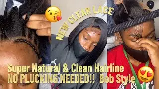 *NEW CLEAR LACE* Super Natural & Clean Hairline NO PLUCKING NEEDED!!  Bob Style😍😍