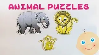 🔴 Animal Jigsaw Puzzle for Kids - Elephant, Lion, Monkey - Learn Animal Spellings
