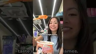 trying the buldak ros&eacute; tteokbokki (spicy rice cakes) at the korean convenience store! #shorts