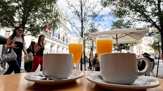 from Opera station to the Royal Palace in Madrid, Spain in 4k