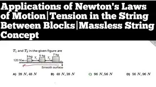 Tension in the String When connected Between Blocks| Concept of Massless String.