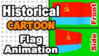 Simple flat looping animation of Soviet Republic of Ukrainian flag over green screen.