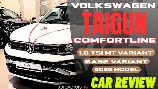Volkswagen Taigun Comfortline 1.0 TSI MT Model 2025 Full Review in Hindi #Review #Base variant 