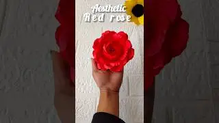 how to make aesthetic red rose #diyrose #paperrose #aestheticrose #flowermaking