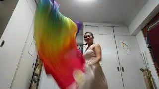 Indoor Rainbow Fan Veil Poi ( Voi ) Flow