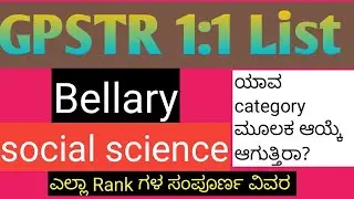 Gpstr probable 1:1 list | Bellary | social