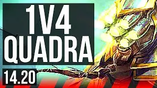 MASTER YI vs WARWICK (TOP) | 1v4 Quadra, 9 solo kills, Legendary, 19/2/2 | KR Diamond | 14.20