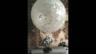 White Confetti Balloon with Hatsune Miku figure by kseroteh