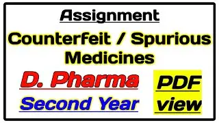 Counterfeit / Spurious medicines assignment