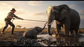 Baby Elephant Trapped in a Mud Pit Cries for Help &mdash; And What Her Mother Did Next STUNNED EVERYONE