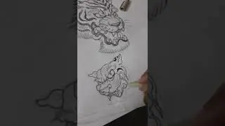 neo traditional Japanese tiger head tattoo design #shorts #tattoo #art