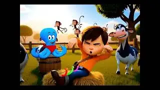 Happy Cowboy Counts to 10 | Dancing Cows & Silly Actions Song for Kids