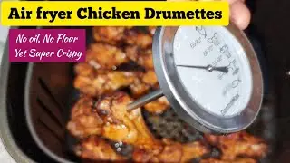 Crispy Air fryer Chicken Wings Drumettes. No OIL , NO FLOUR & NO BAKING POWDER.