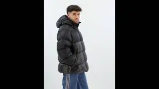 ADIDAS Originals Adicolor Down Rain Jacket Hooded Shiny Glossy Men | TradeInn