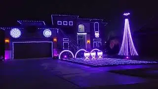 Halloween light show 2022- Addams Family