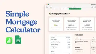 Simple Mortgage Calculator Spreadsheet Template for Beginners - Apple Numbers & Google Sheets