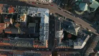 Aerial Birds Eye Overhead Top Down View of Munich, Germany Empty Residential Neighbourhood Street