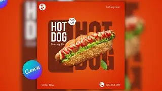 Create Fast Food Poster Design in Canva | Canva Tutorial
