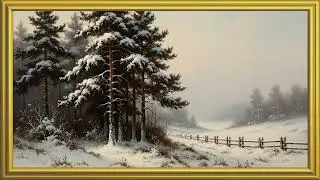 Winter Countryside Classical Oil Painting | 2 Hours 4K TV Art Screensaver