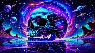 Liquid Abstract Skull Galaxy - Copyright Free Background Video 4K No Sound