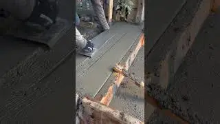 Edging Concrete Around Channel Drain | Concrete Steps W/ Lights & Drainage | #construction 💯🫡