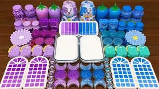 BLUE vs PURPLE !!! Mixing Random Things into GLOSSY Slime !!! Satisfying Slime Video #168