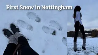 First Snow in the UK | Nottingham City Walk in the Snow