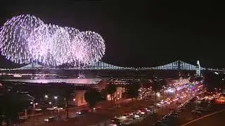 VIDEO: Fireworks, Bay Lights kick off Super Bowl week