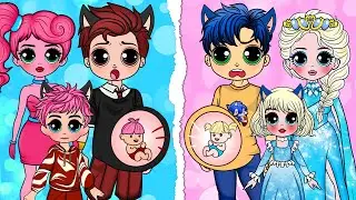 Elsa & Sonic, Mommy Long Legs & Vegeta gets NEW Family Fashion | DIY Paper Dolls Fashion