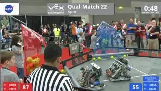 VEX Worlds 2016 - VRC Middle School - Spirit - Qual 22 (6800B 7817A) 185 vs 153 (2355A 8878B)