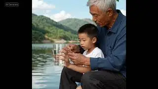 Grandfather having nice time with grandkid