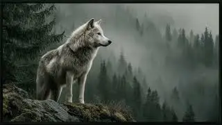 Silent Sentinel Of The Misty Forest | Still Art Screen Saver | 4K