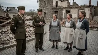 US-Offiziere hören deutschen Frauen zu