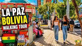 La Paz Bolivia Walking Tour 4K | 21st Street Everyday Life