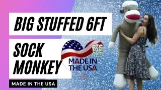 Your New Body Guard is a 6 Foot Big Plush Sock Monkey - Send Him as a Gift to Cheer Up a Friend